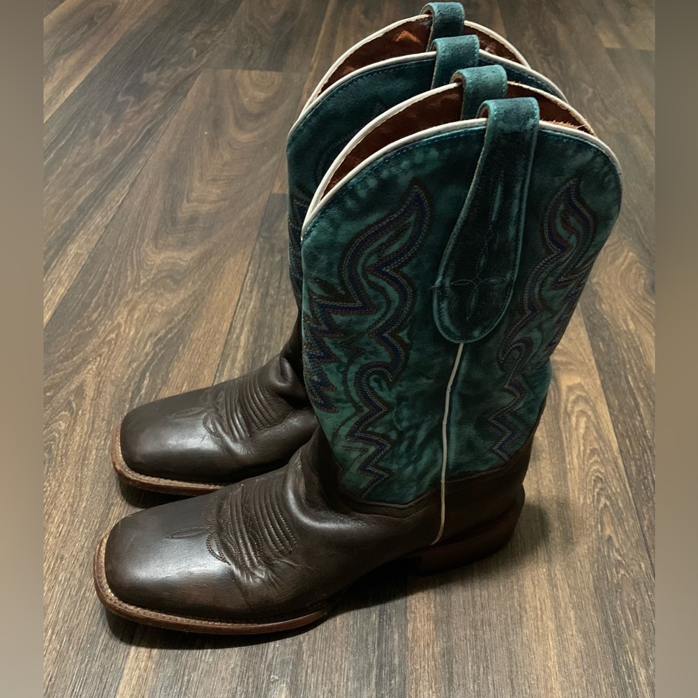 Dan Post Women's Brown & Mint Square Toe Western Boots DP2906 Size 9